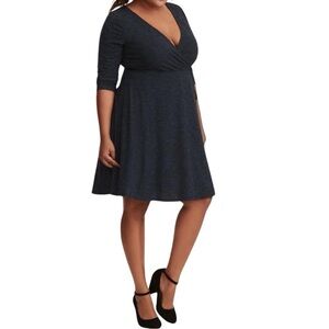 Torrid Rib Knit Blue Green Wrap Dress Size Torrid Size 1